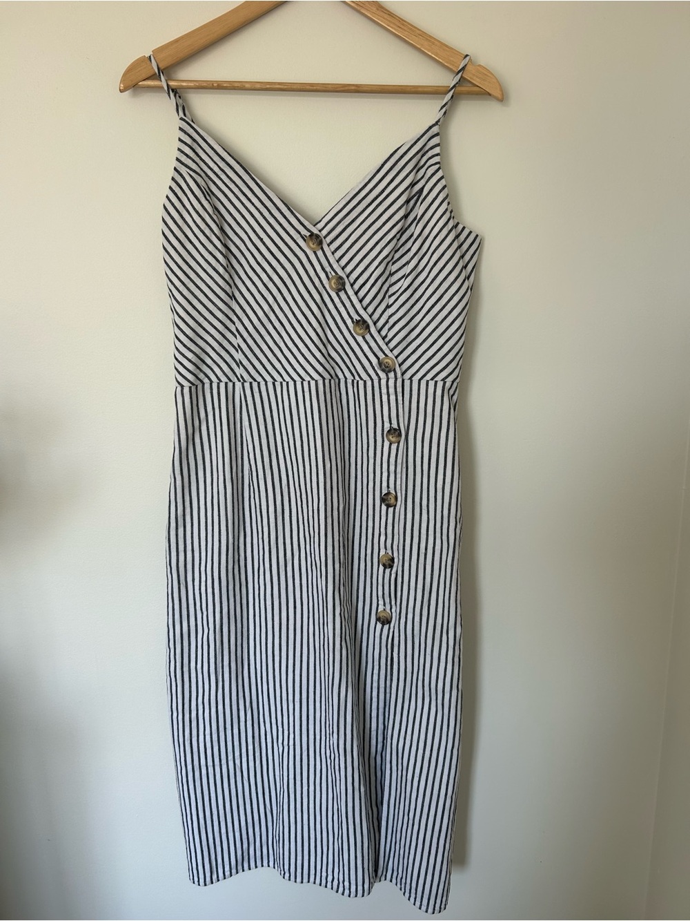 Linen Blend Button Up Dress